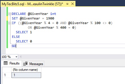 how to find leap year in sql server