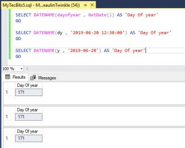 get first day of year in sql server