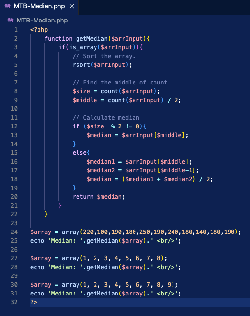 php median