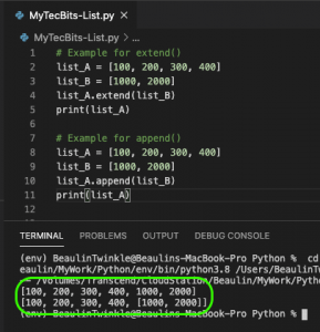 List Extend() Vs Append() In Python | My Tec Bits