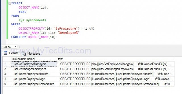 Sql Server Search And Find Stored Procedure My Tec Bits