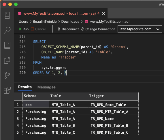 How To List All The Triggers With Table Name And Schema In SQL Server 