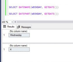 get first day of week in sql server