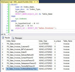 t sql view indexes on table