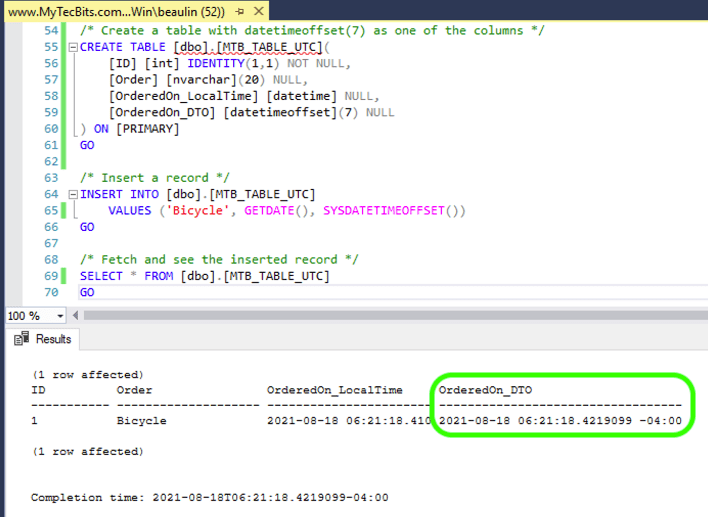 Sql Convert String To Datetimeoffset