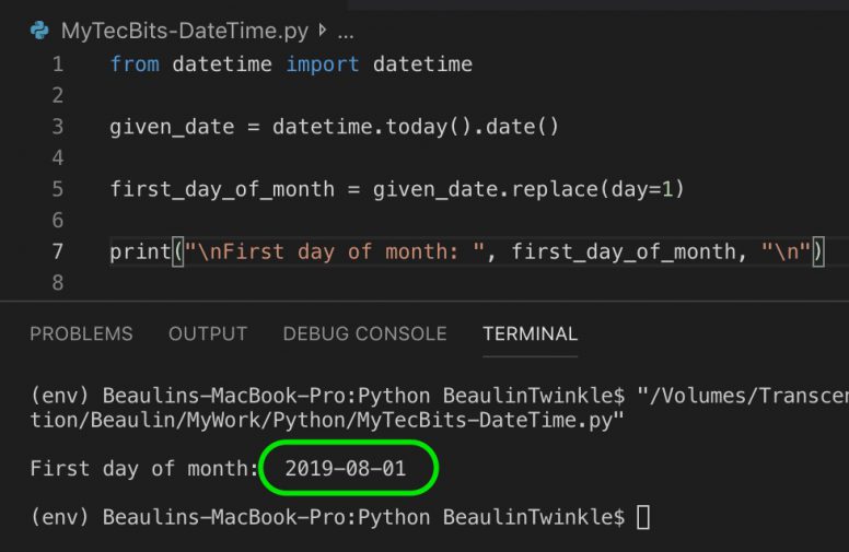How to find day the month in Python? My Tec Bits